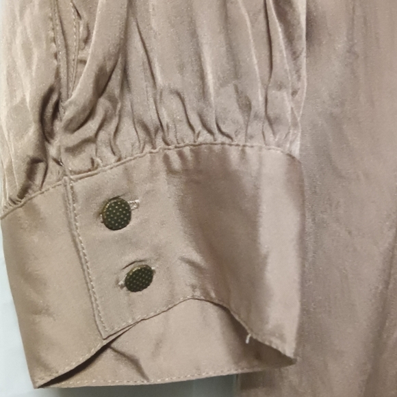 Antonio Melani Silk Blouse Tan Sequin Detail Medium - Picture 8 of 13